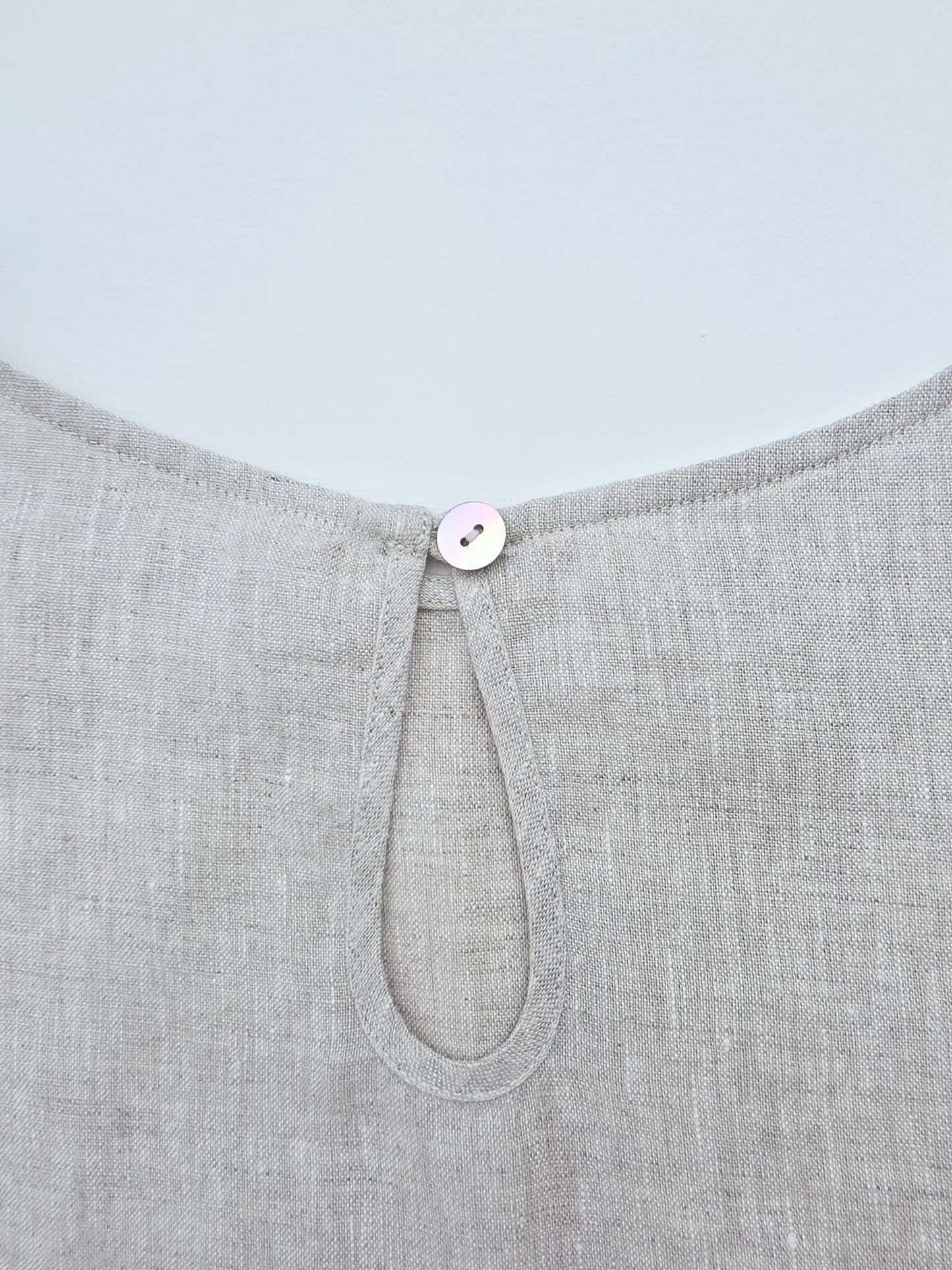 Women's linen dress in beige. Natural fibres for best summer outfits. Casual comfortable linen style. 