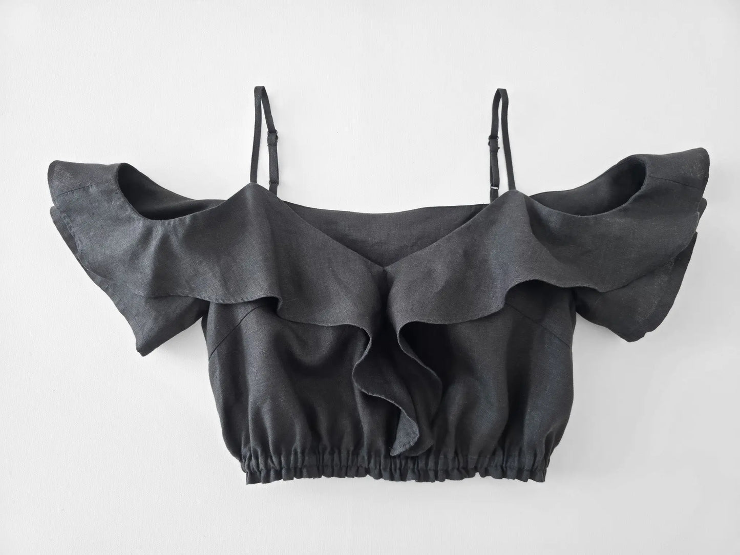 Lightweight and breathable 100% French linen ruffle top for Australian heat