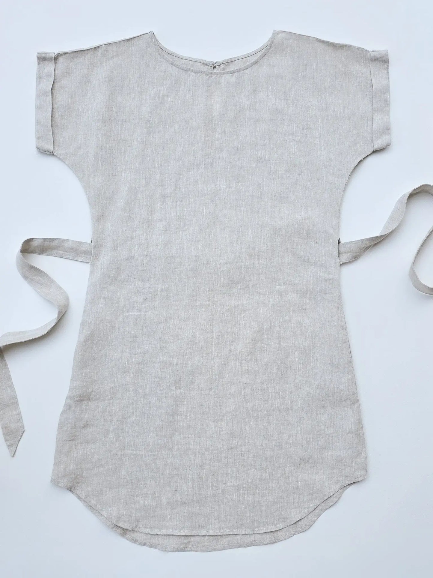 Women's 100% linen T-Shirt Dress. Perfect for Australian summer, casual outings, and everyday wear. Beige casual linen dress